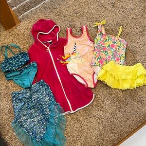 Girls 4/5 swimsuit and cover up bundle